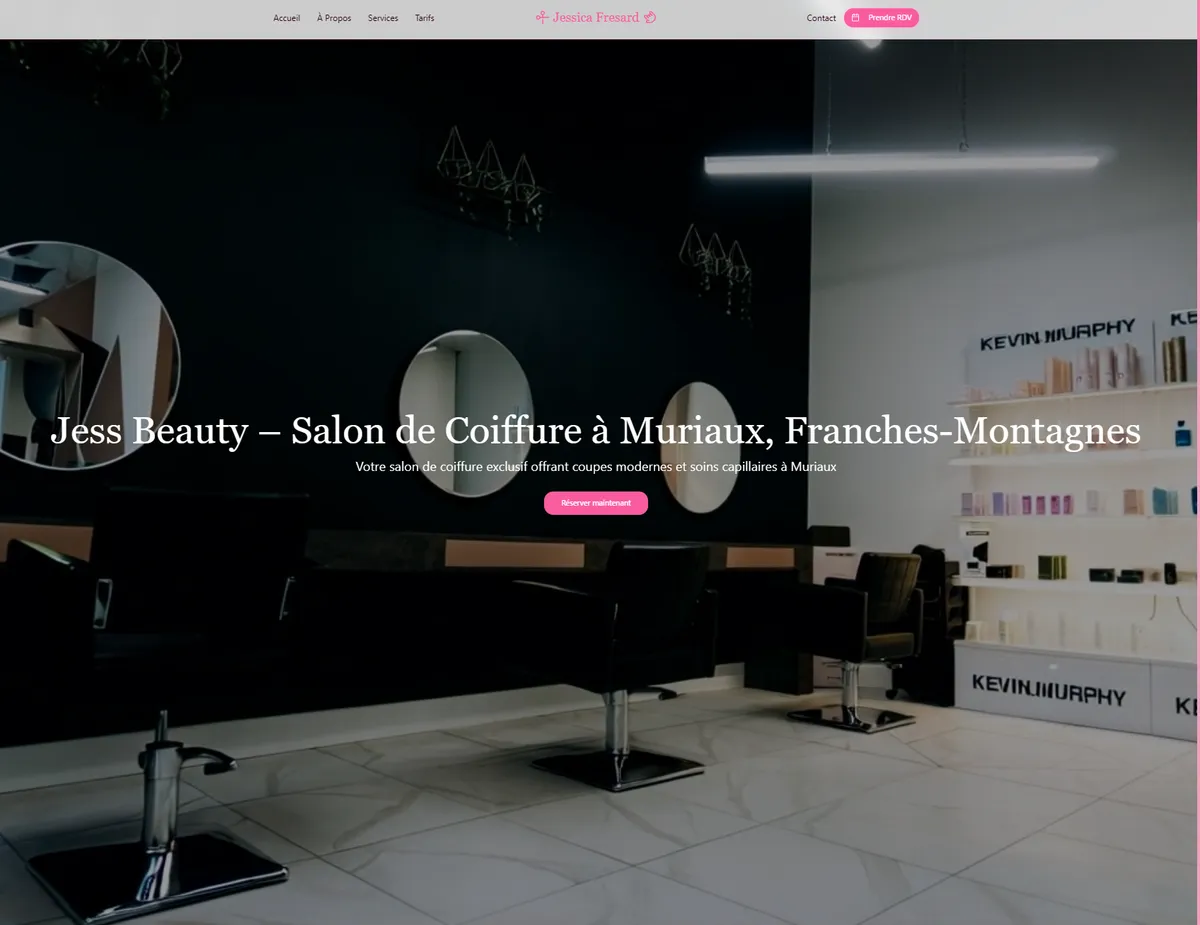 Website Jess Beauty, Friseursalon mit integrierter Online-Terminbuchung